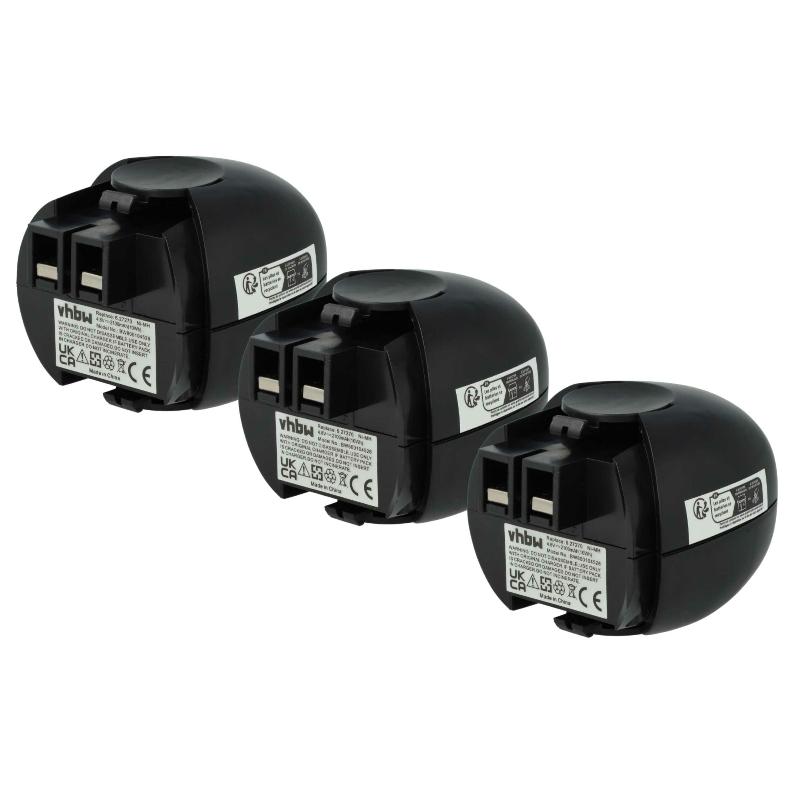 Bateria vhbw 4.8V 2100mAh NiMH para Ferramentas Eléctricas Würth/Metabo (Pack 3x)