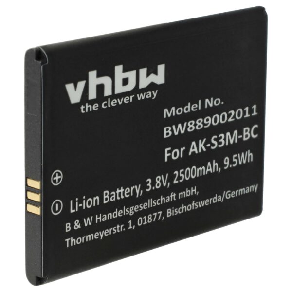 Bateria vhbw para telemóvel Emporia AK-S3M - 2500 mAh 3.8 V Li-polímero