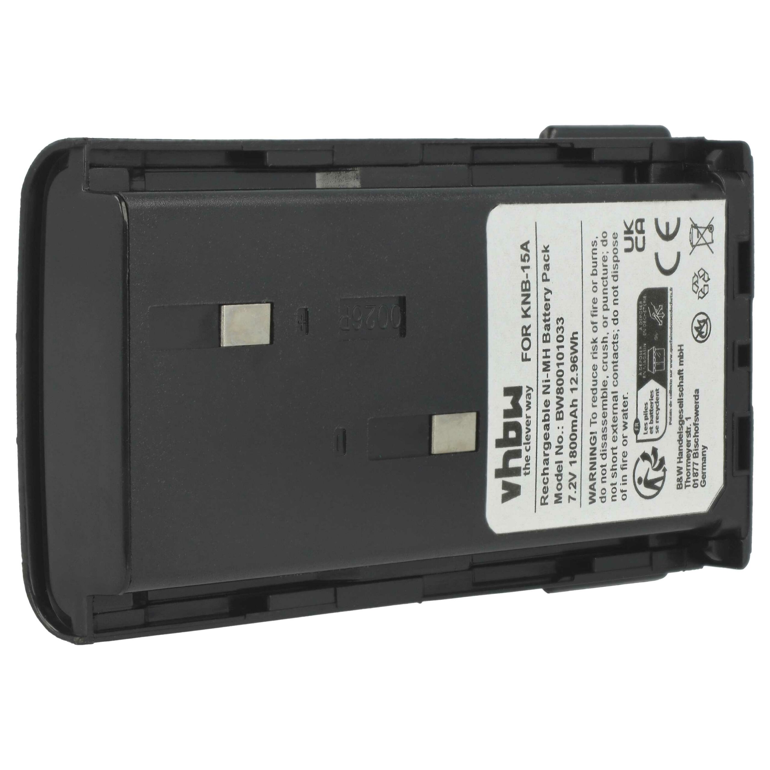 Bateria de Substituição para Rádio Kenwood/Bidatong BD-15-L - 2x 1800 mAh 7.2V NiMH vhbw - Image 2