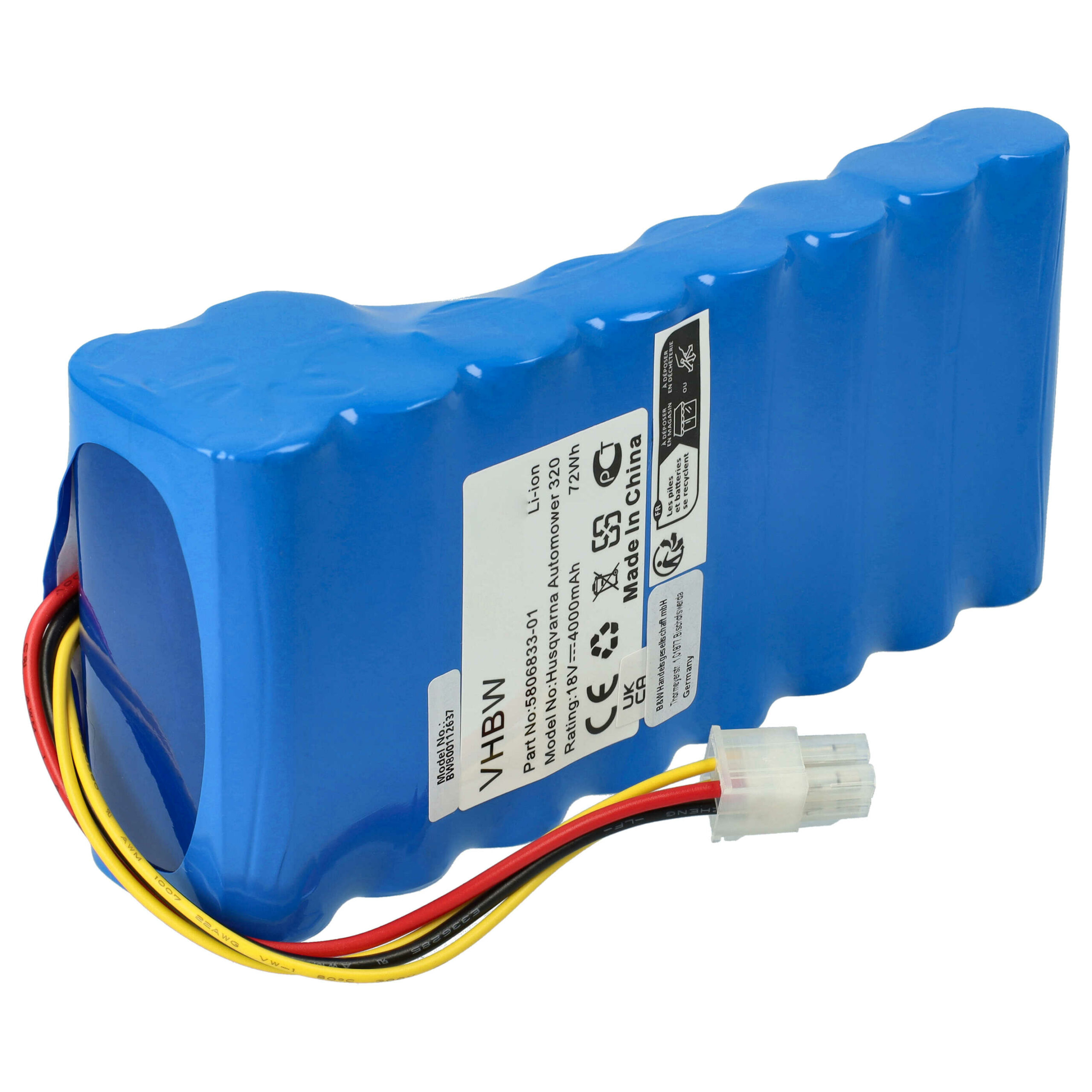 Bateria vhbw para Husqvarna Automower 320, 420 - 4000 mAh, 18 V Li-Ion