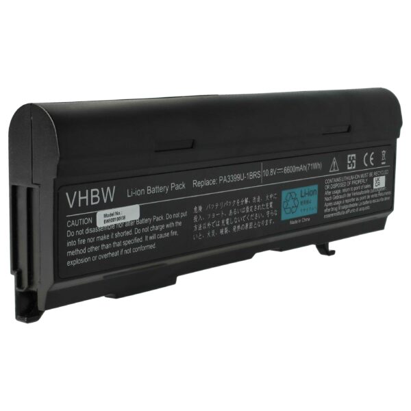 Bateria para Portátil Toshiba PA3399U-1BAS, PA3399U-2BAS, PA3399U-1BRS - 6600 mAh 10.8 V Li-Ion