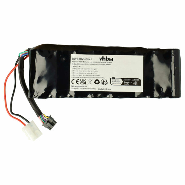 Bateria vhbw 5000 mAh 25.6 V LiFePO4 para Robomow RS612, RS615U, RS615, RS622, RS630