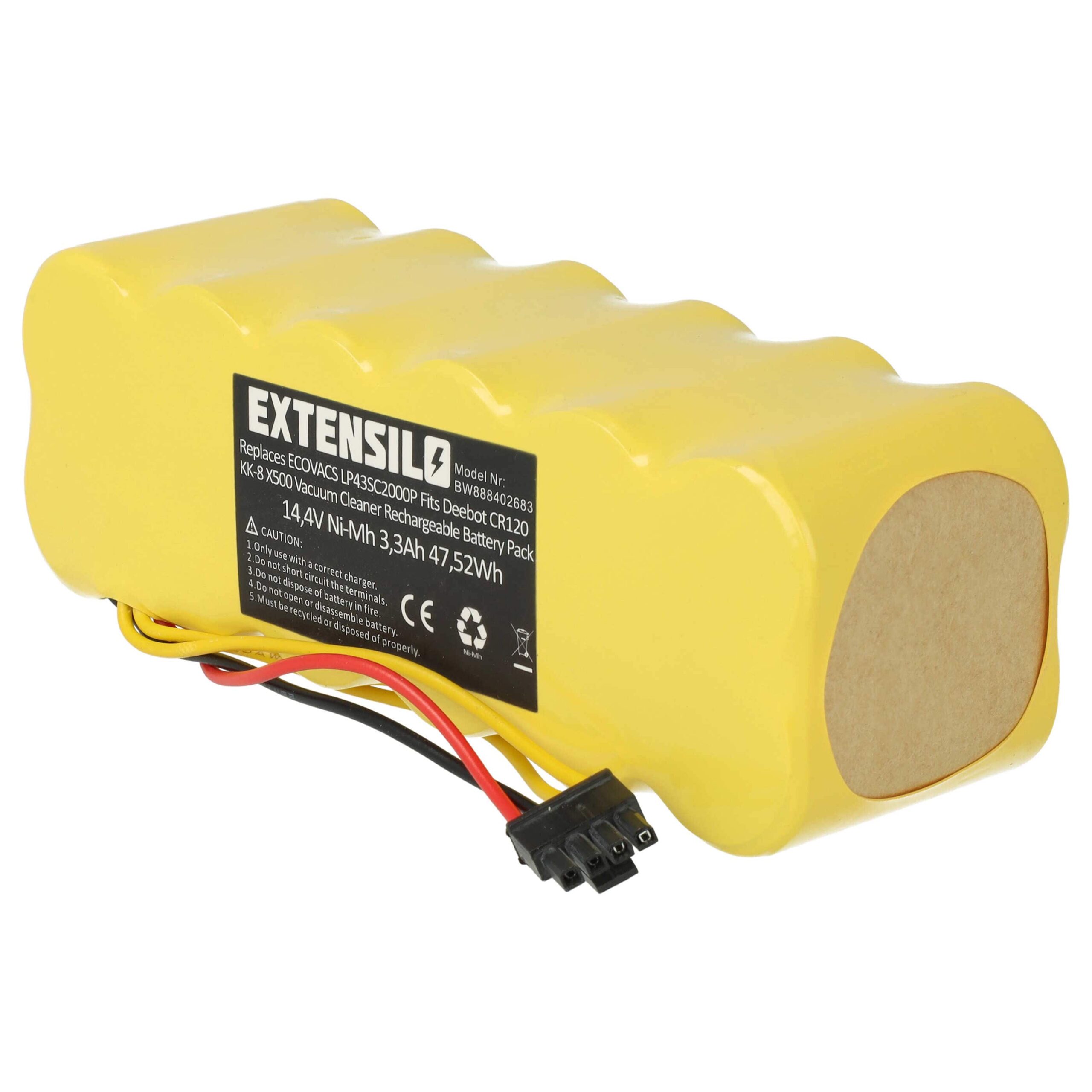 Bateria EXTENSILO 14,4V 3300mAh NiMH para Ariete AT5186005100, Profimaster, Dibea, Ecovacs e Haier - Image 3