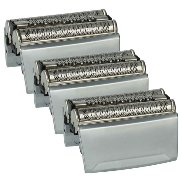 3 Cabeças de Barbear vhbw Compatíveis com Braun 52S, 52B - Prateado