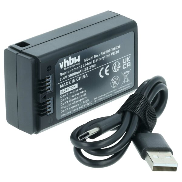 Bateria de Substituição vhbw para Flash Godox VB30 - 3000 mAh 7.4 V Li-Ion