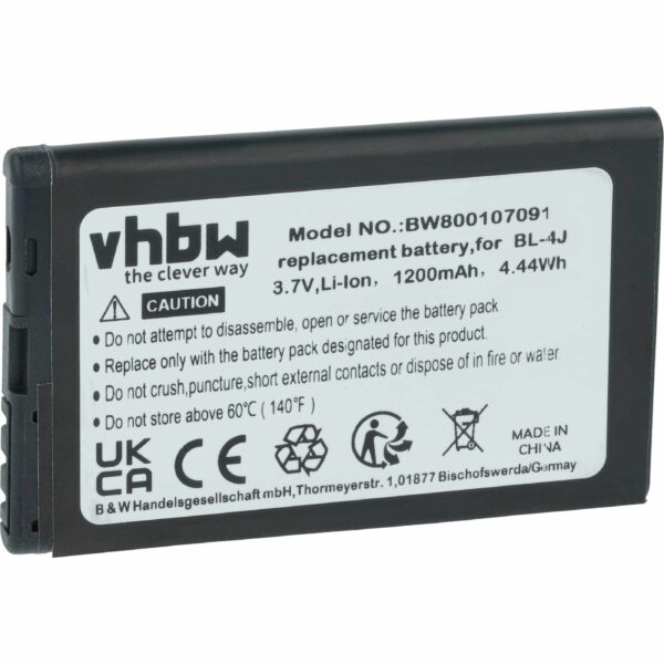 Bateria vhbw para Nokia BL-4J - 1200 mAh 3.7 V Li-Ion