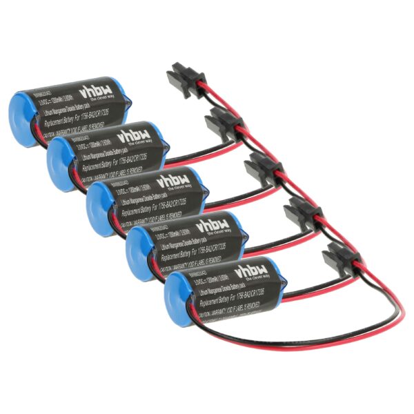 Bateria vhbw 5x Li-MnO2 1200mAh 3V para Controlador Industrial Allen Bradley