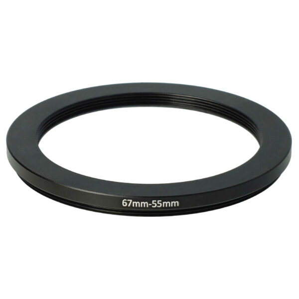 Adaptador de Anel Step-Down vhbw de 67 mm para 55 mm para Objetivas de Câmara