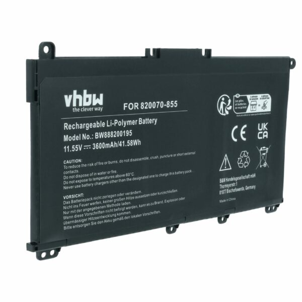 Bateria para Portátil HP HSTNN-DB8S, HSTNN-DB8R, HSTNN-IB80 - 3600 mAh 11.55 V Li-Ion