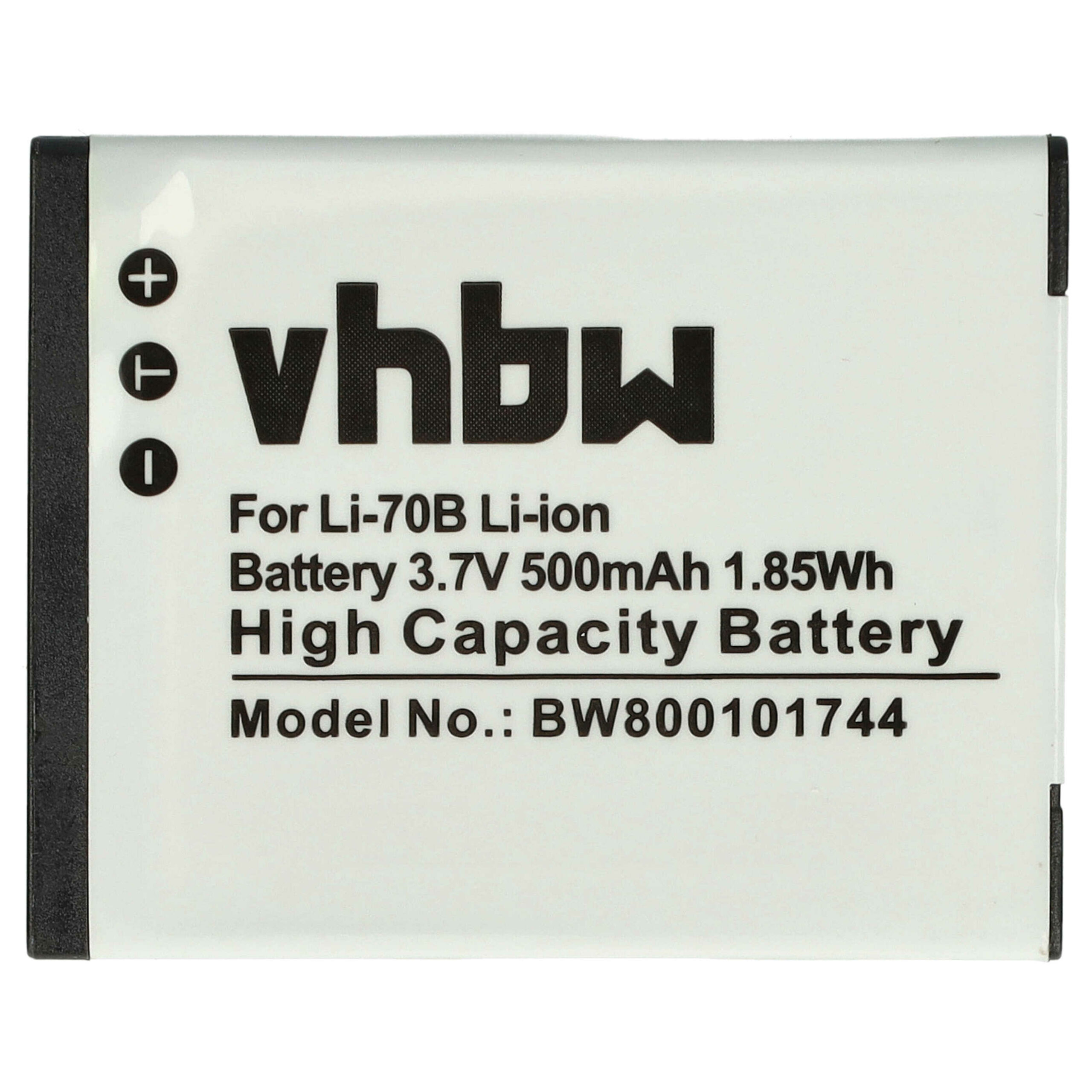 Bateria vhbw substitui Olympus Li-70B - 500mAh, 3.7V, Li-Ion - Image 3