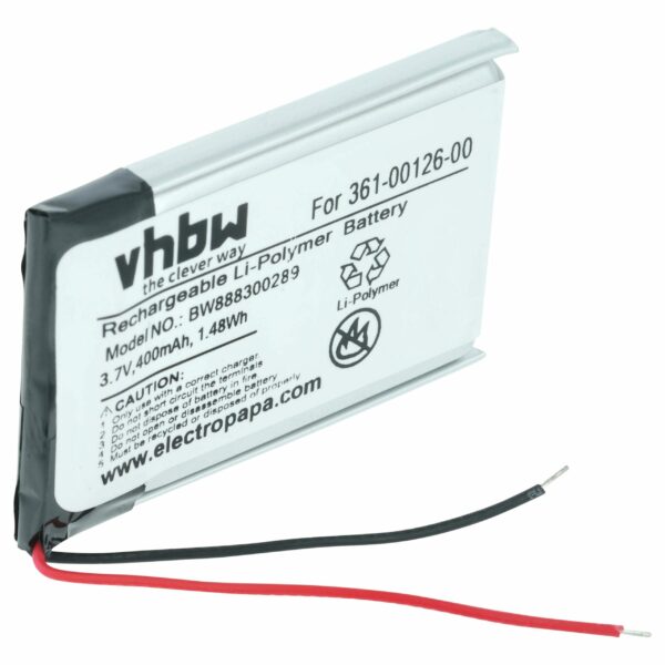 Bateria vhbw para Smartwatch Garmin 361-00126-00 - 400 mAh 3.7 V Li-polymer