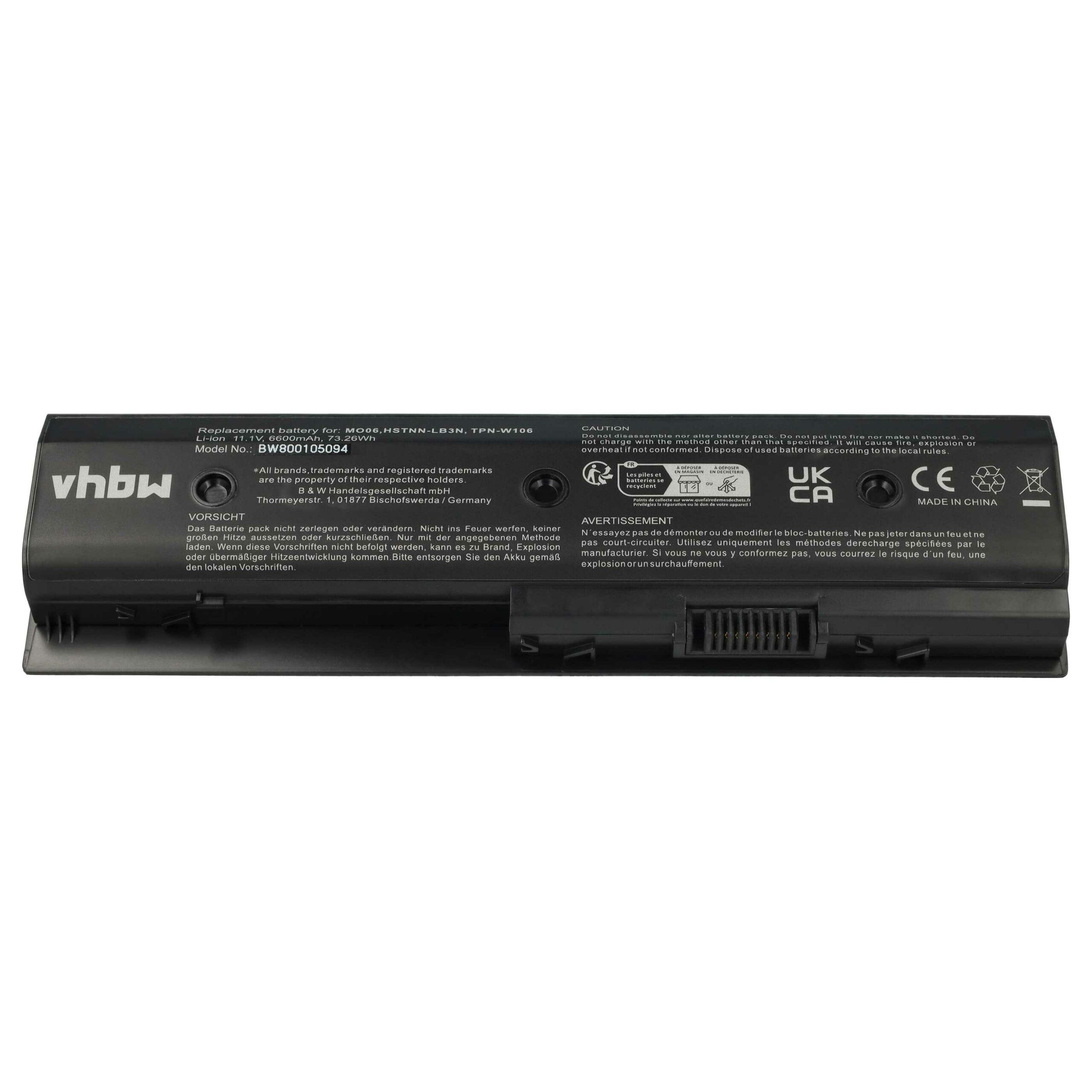 Bateria para Portátil HP vhbw - 6600 mAh 10.8 V Li-Ion (Substitui 671567-831, 671567-421, 672326-421, 671731-001) - Image 4
