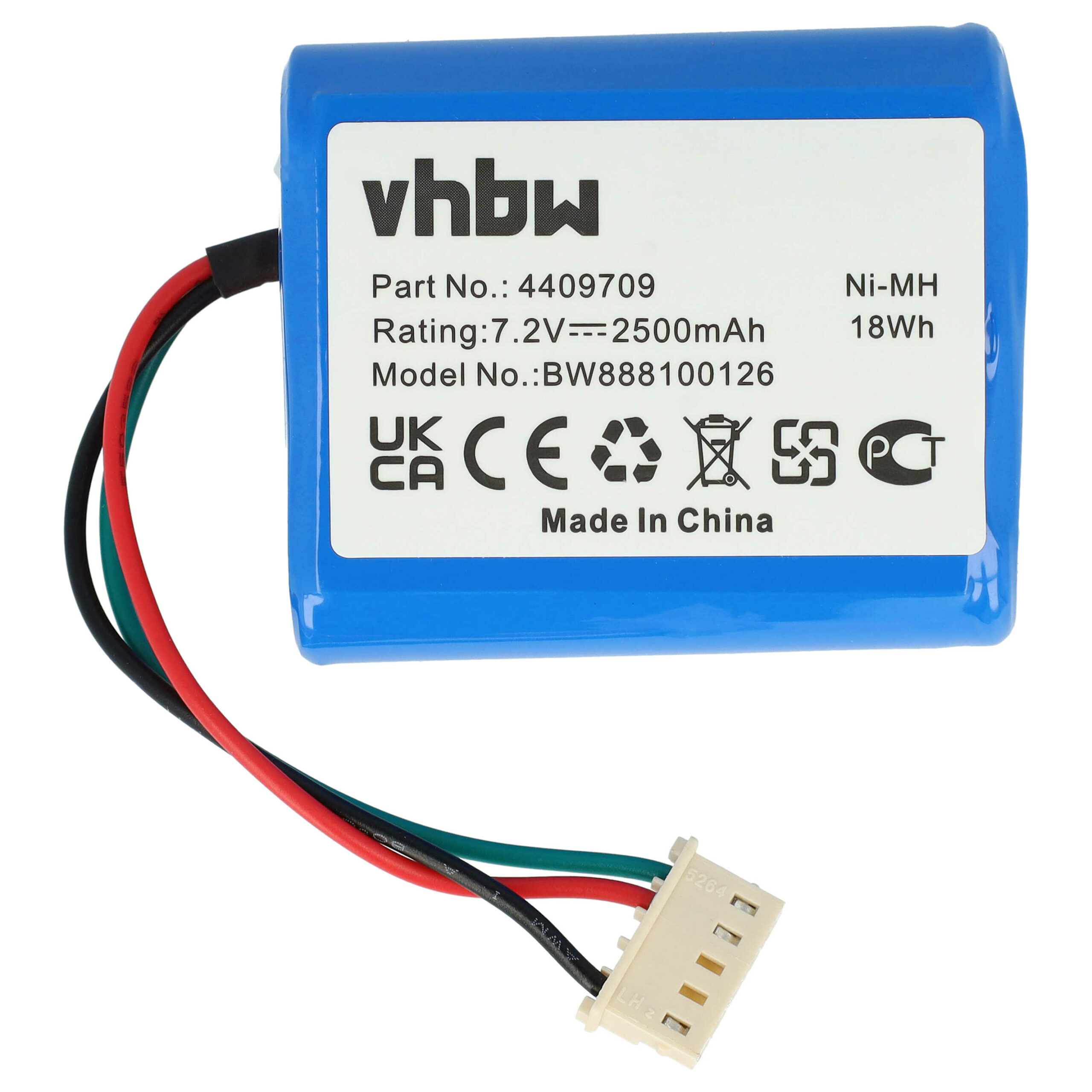 Bateria vhbw 2500mAh 7.2V NiMH para iRobot Proscenic - Substitui 4409709, GPRHC202N026, W206001001399