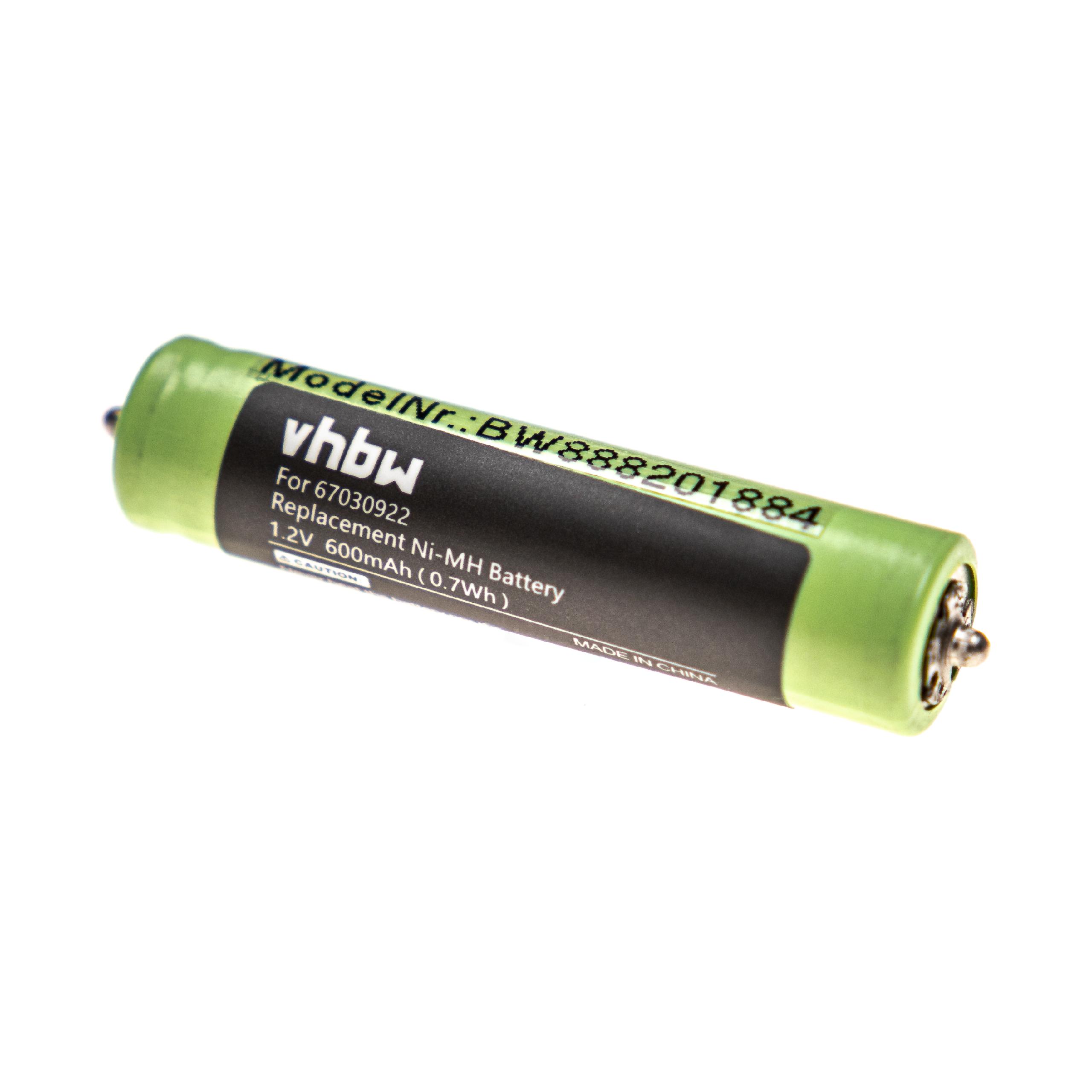 Bateria para Máquina de Barbear Braun 7030922, 67030922, 1HR-4UC, 67030368 - 600 mAh 1.2 V NiMH vhbw - Image 2