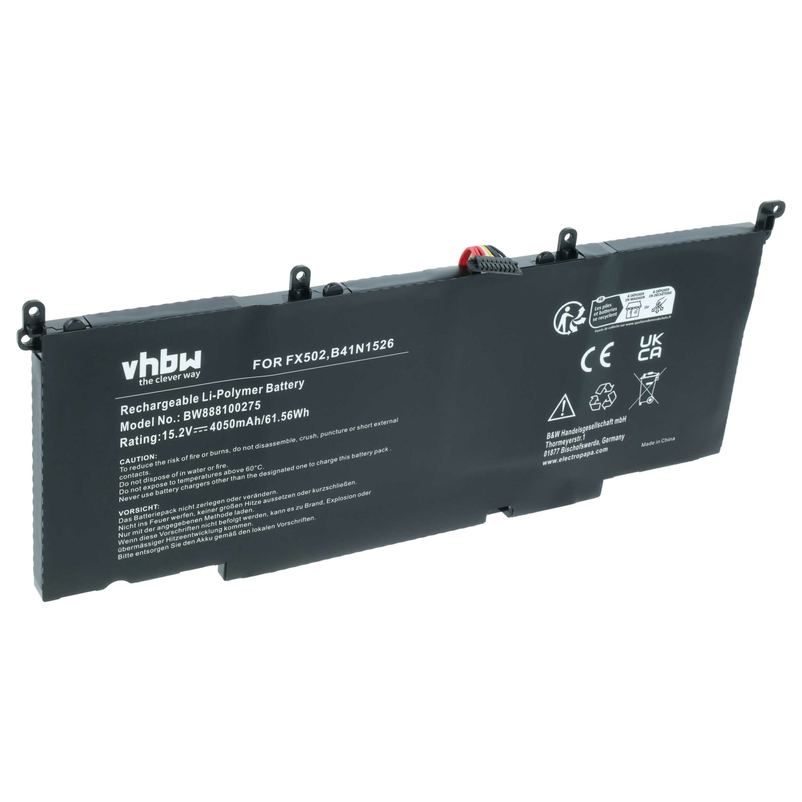 Bateria vhbw para Asus B41N1526 - 4050 mAh 15.2 V Li-polímero