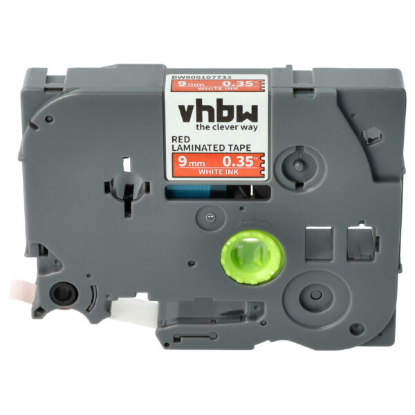 Fita de Etiquetas vhbw Substitui Brother TZE-425 - 9 mm Branco sobre Vermelho