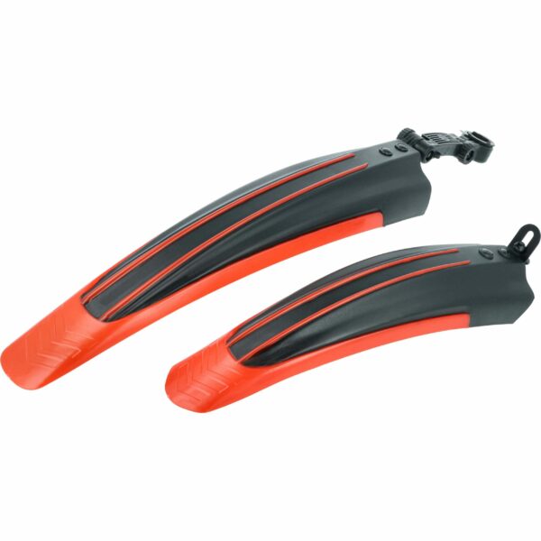 Kit 2 Guardas-lamas para Bicicleta de Montanha 24/26" - Roda Dianteira e Traseira - Preto/Vermelho vhbw