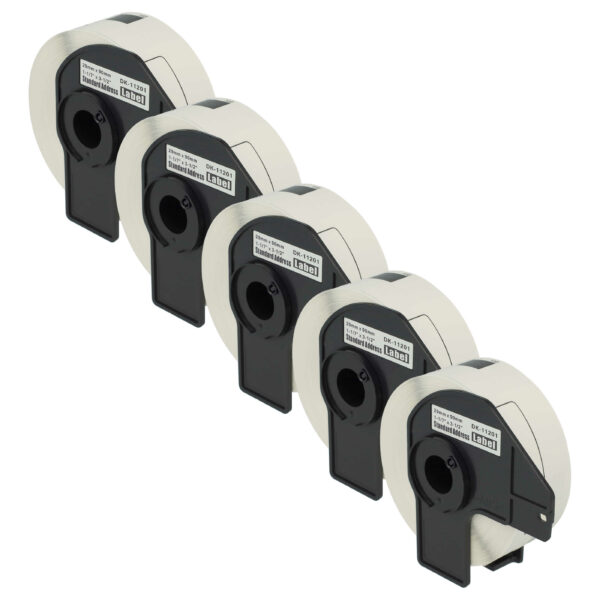 5x Rolos de Etiquetas com Suporte vhbw para Brother DK-11201 - 29 mm x 90 mm