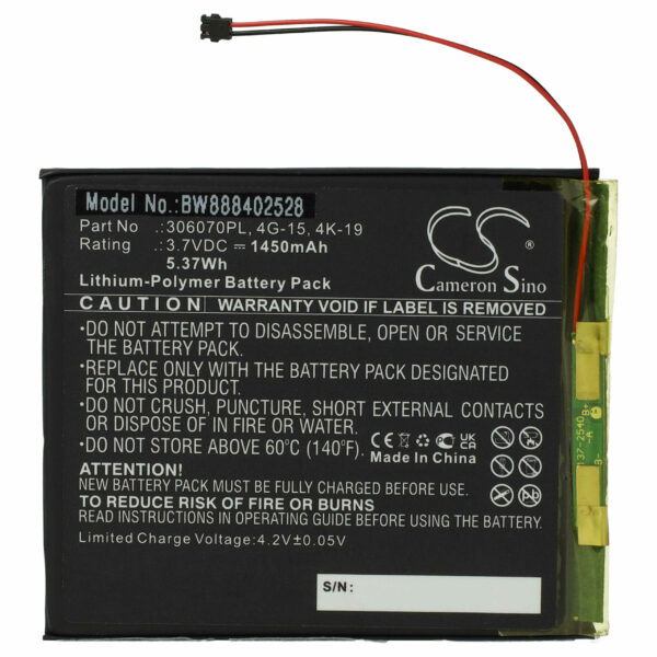 Bateria vhbw para Digma/Pocketbook e-Reader - 1450 mAh 3.7V Li-polymer