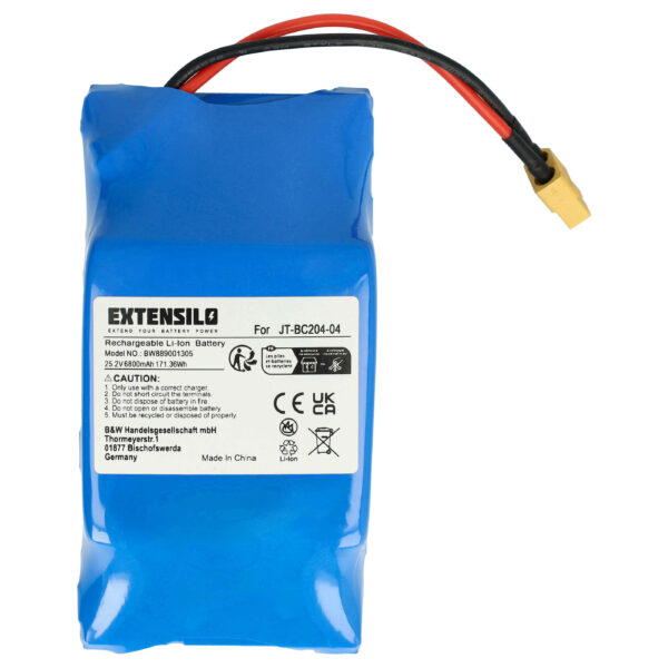 Bateria EXTENSILO para Trotinete Elétrica Jetech/SmartGyro - 6800 mAh 25.2V Li-Ion