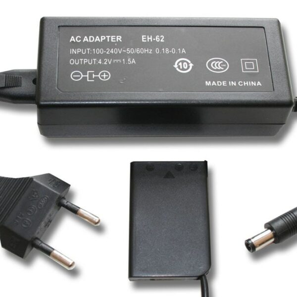 Carregador de Corrente vhbw para Nikon Coolpix 3700 4200 5200 5900 7900 P3 P4 (Substitui EH-62A, 4.2 V 1.5 A)