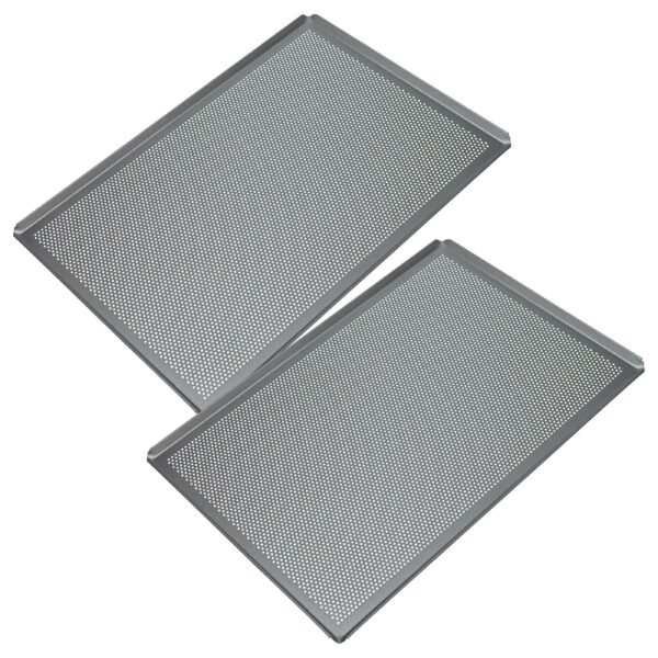 2x Tabuleiro de Forno vhbw 60 x 40 cm Alumínio Perfurado