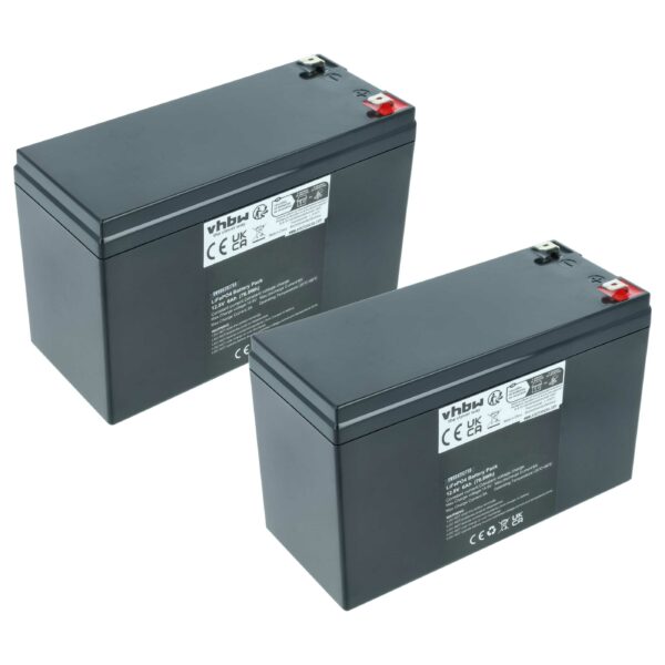 Bateria de Bordo LiFePO4 12.8V 6Ah vhbw para Caravana, Barco e Sistemas Solares (2 Unidades)