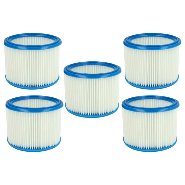 5x Filtro redondo de substituição vhbw para Bosch 2607432024, branco/azul