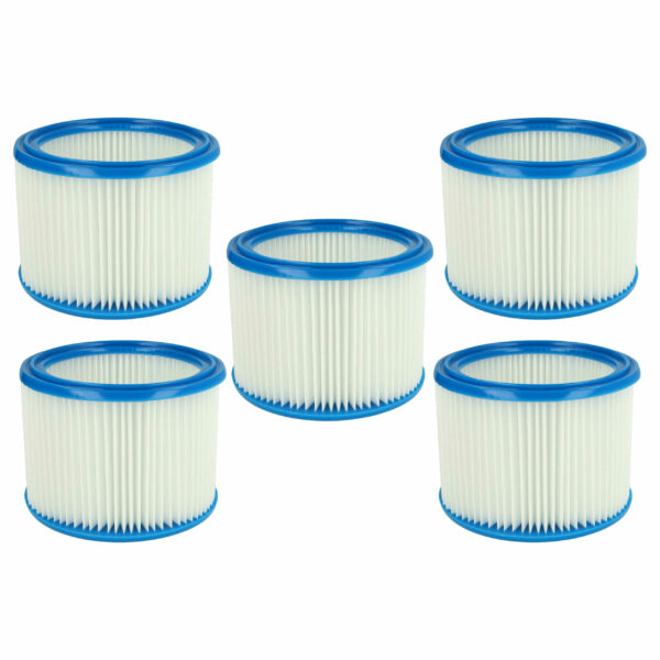 5x Filtro redondo de substituição vhbw para Bosch 2607432024, branco/azul