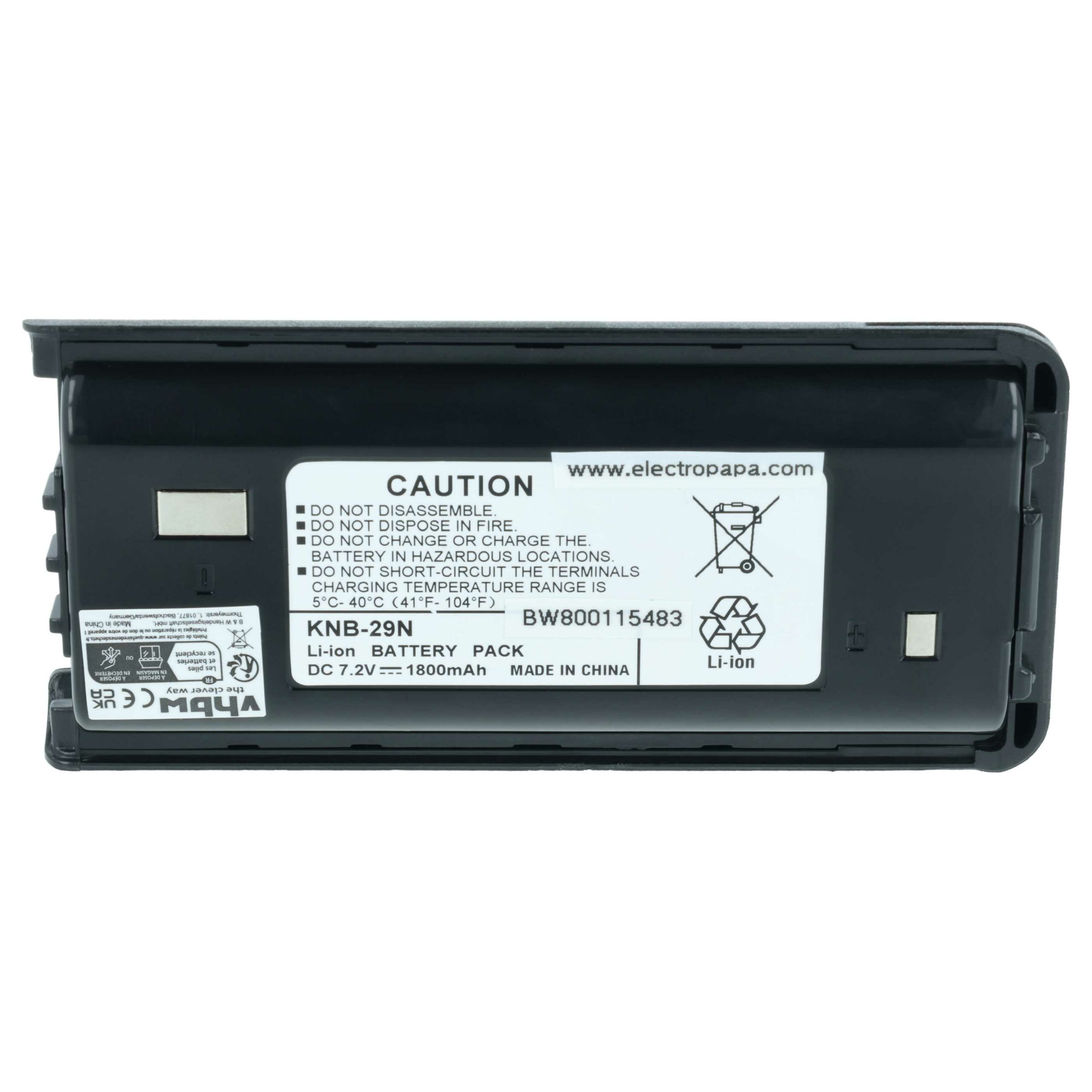Bateria vhbw para Rádios Kenwood KNB-29A - 1800 mAh 7.4V Li-Ion - Image 3