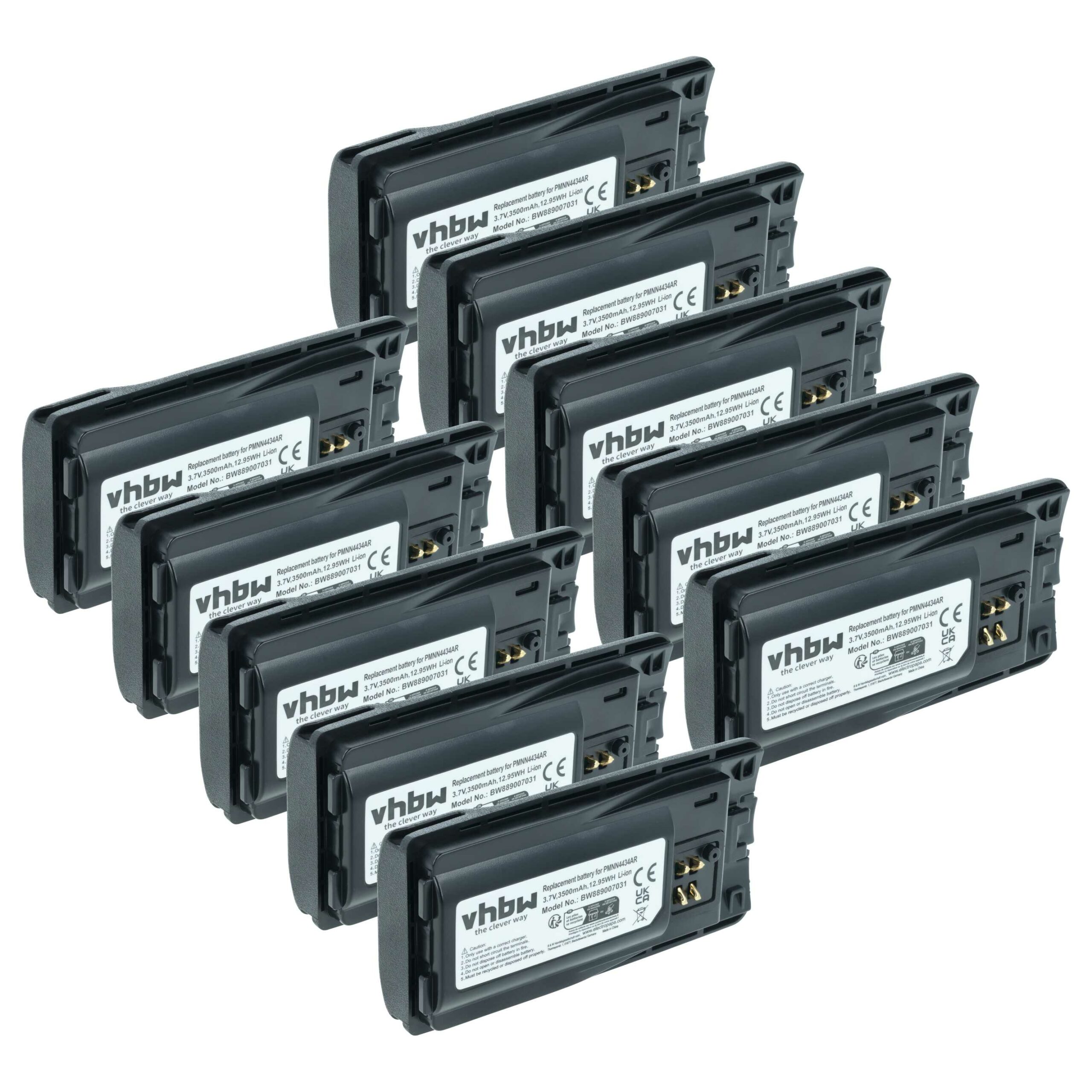 Bateria vhbw para rádio Motorola PMLN6394A / XT420 / XT460 - 3500 mAh 3.7 V (10 unidades)