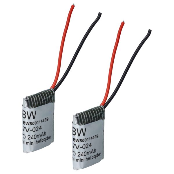 Bateria vhbw para Drone Syma - 240 mAh 3.7 V Li-Ion (2x)