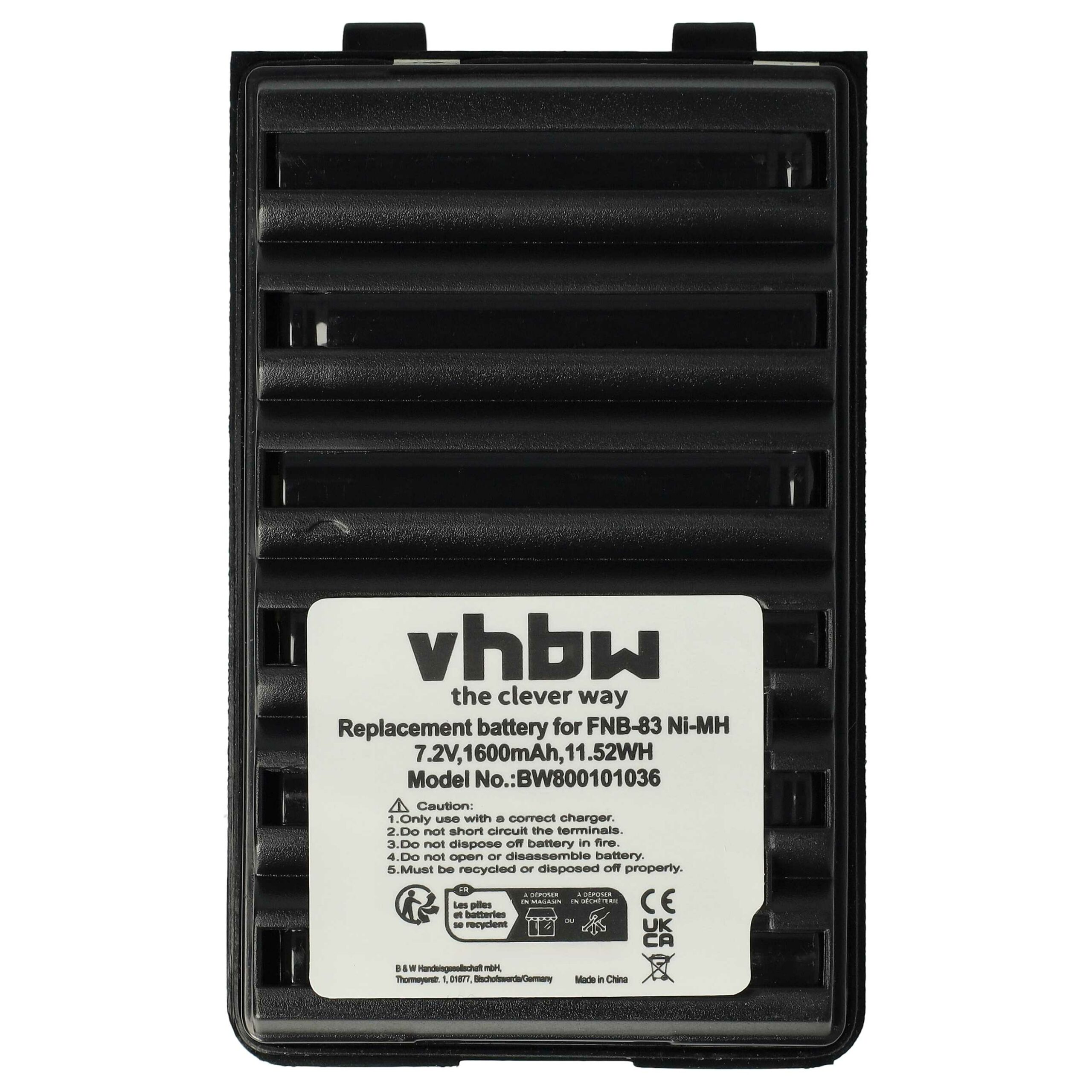 Bateria de rádio vhbw para Yaesu Vertex FNB-83, FT-60, VX-110 1600 mAh 7.2 V NiMH - Image 3
