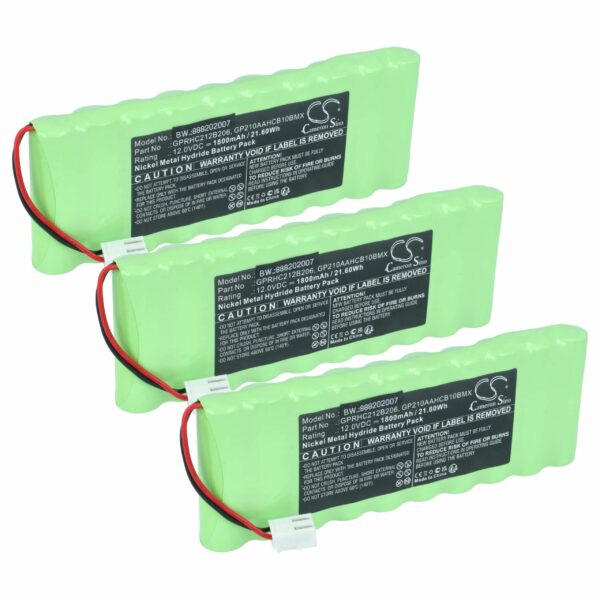 Bateria de substituição vhbw 12V 1800 mAh NiMH para operadores de portão Roto (pack 3x)