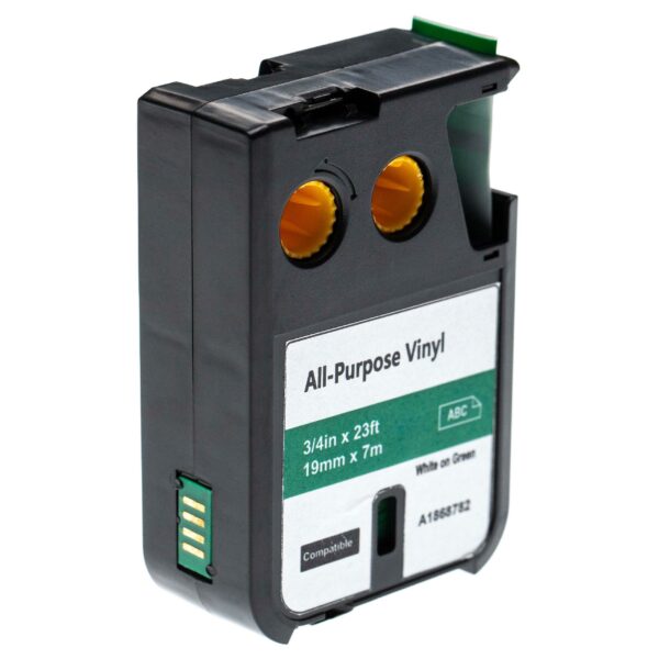 Fita de Etiquetas vhbw Compatível com Dymo 1868782 - 19 mm Branco sobre Verde