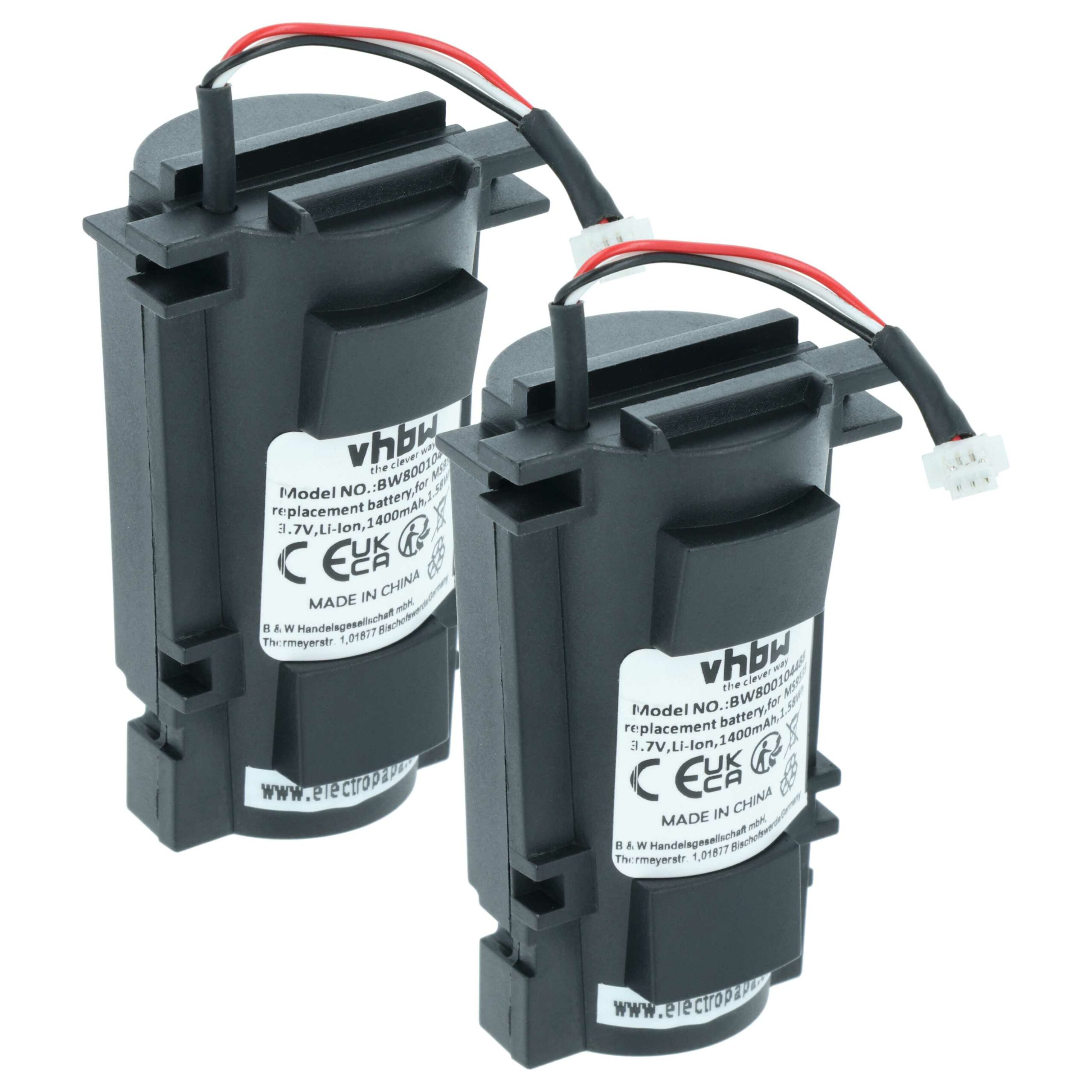 2x Bateria para Scanner de Códigos de Barras Metrologic - Substituições 46-00518, 00-06260A, 46-46870 - 1400 mAh 3.7 V