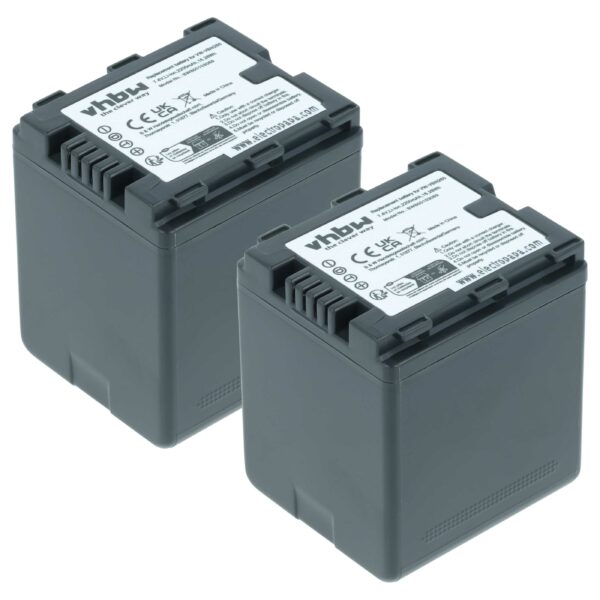 Pack de 2 Baterias vhbw para Câmara Panasonic VW-VBN130 / VW-VBN130E — 2200 mAh 7.2 V Li-Ion