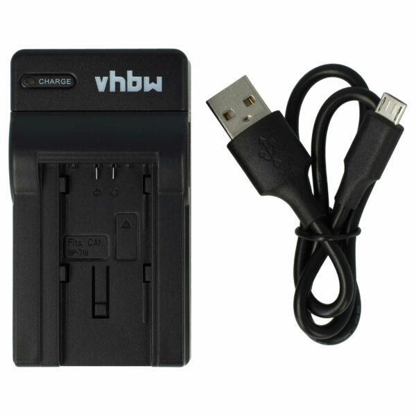 Carregador USB-C com Cabo para Câmaras Canon Vixia - 0,5 A vhbw