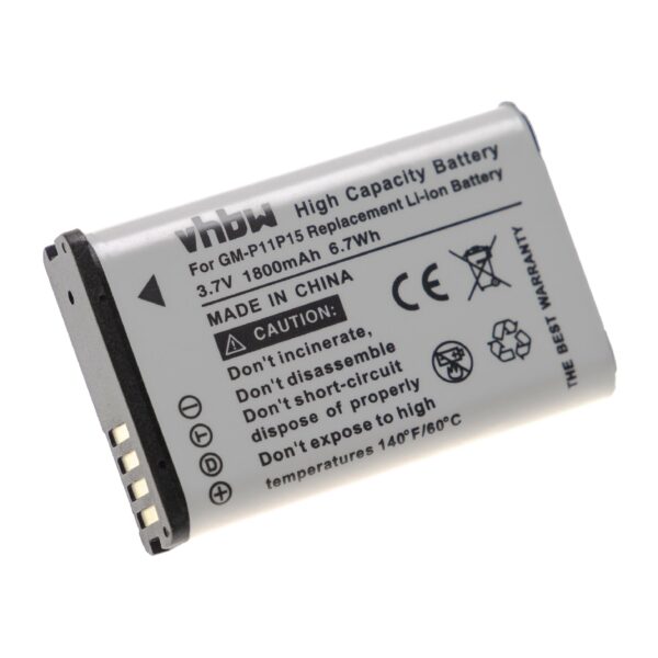 Bateria vhbw compatível com Garmin GPS 361-00053-04, 361-00053-00, 010-11599-00, 010-11654-03 - 1800mAh, 3.7V
