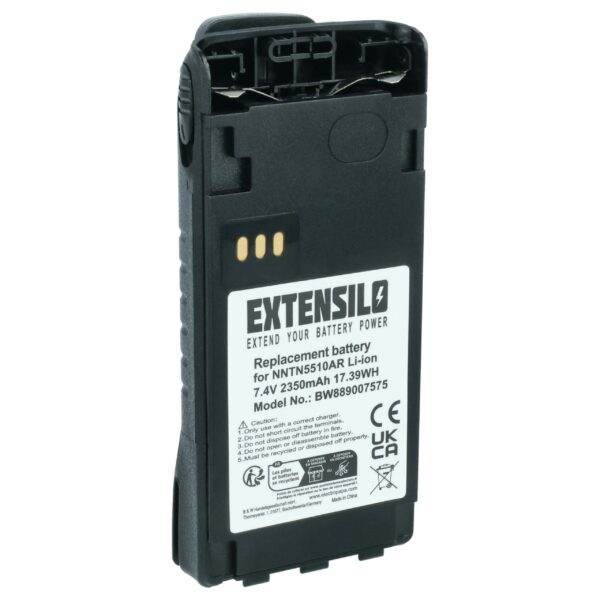 Bateria para Rádio Motorola NNTN5510BR, NNTN5510AR - 2350 mAh 7.4V Li-Ion + Clip de Cinto
