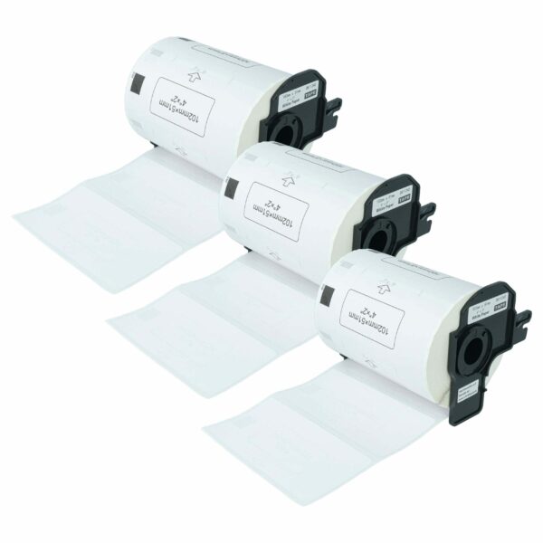 3x Rolo de Etiquetas compatível com Brother DK-11240 - 102 mm x 51 mm + Suporte