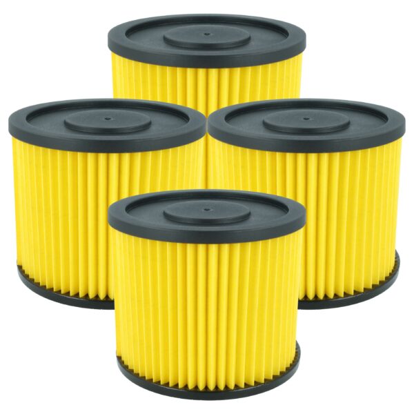 4x Filtro Cartucho vhbw para Aspirador Einhell 23.511.10, 2351110, Amarelo