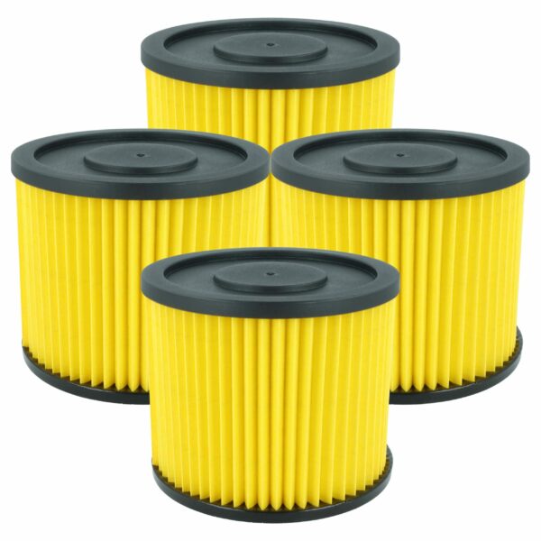 4x Filtro Cartucho vhbw para Aspirador Einhell 23.511.10, 2351110, Amarelo