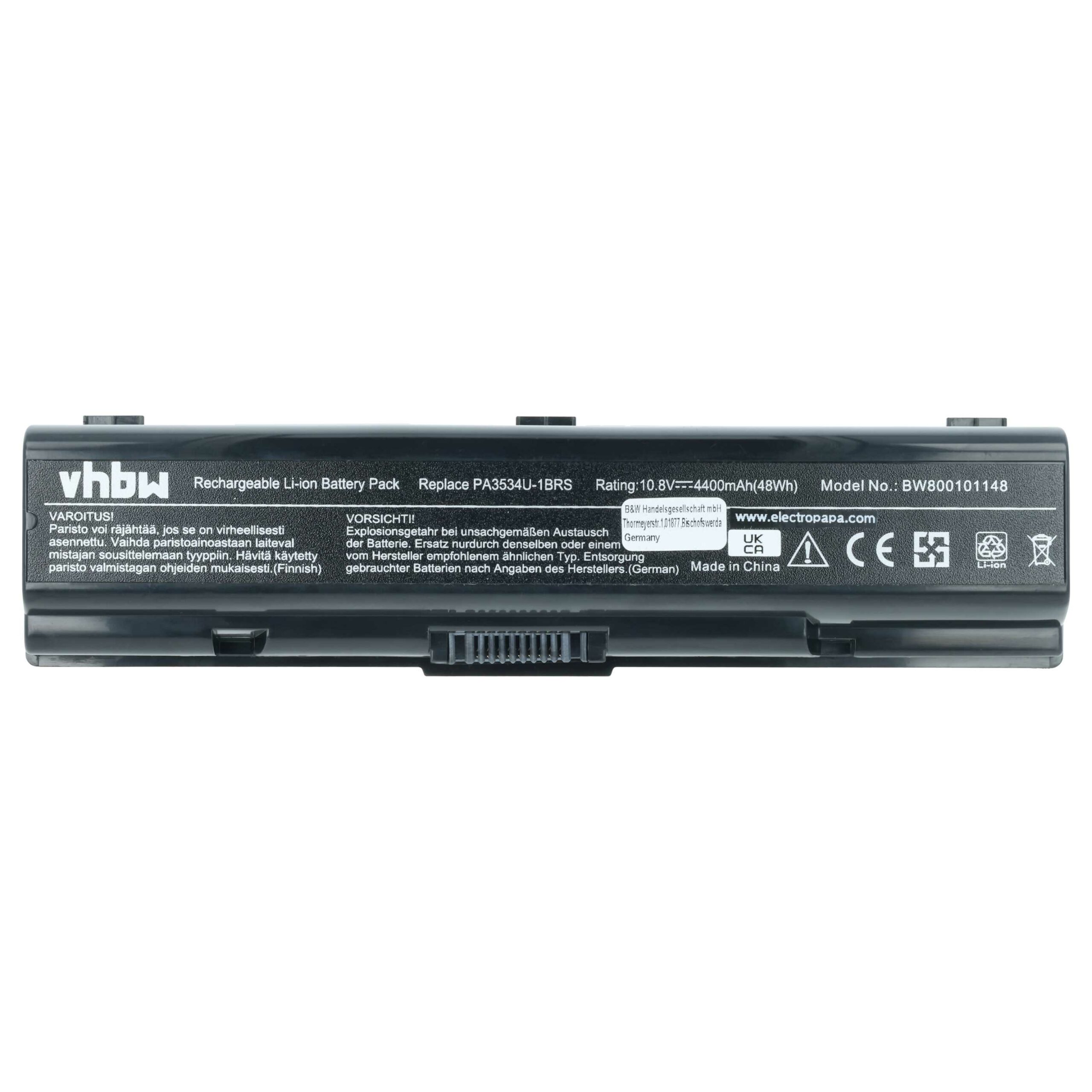 Bateria vhbw para Toshiba PA3533U-1BRS, PA3534U-1BAS, PA3533U-1BAS - 4400 mAh 10.8 V Li-Ion - Image 3