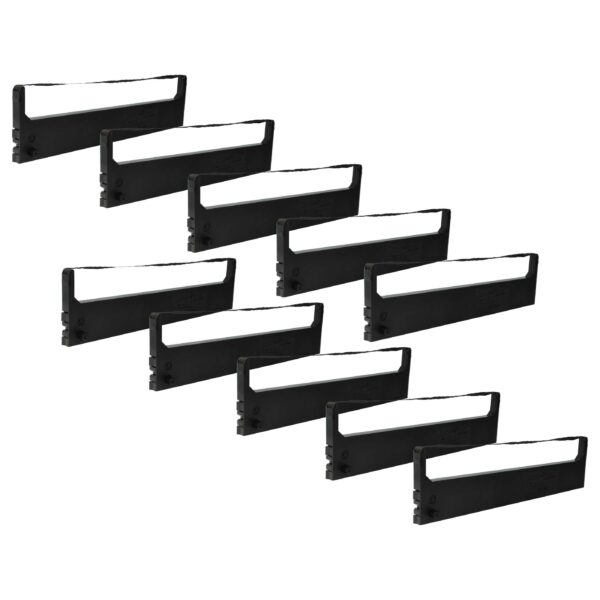 10x Fita de Tinta vhbw para Commodore Dot Matrix e Impressoras de Recibos - Preto