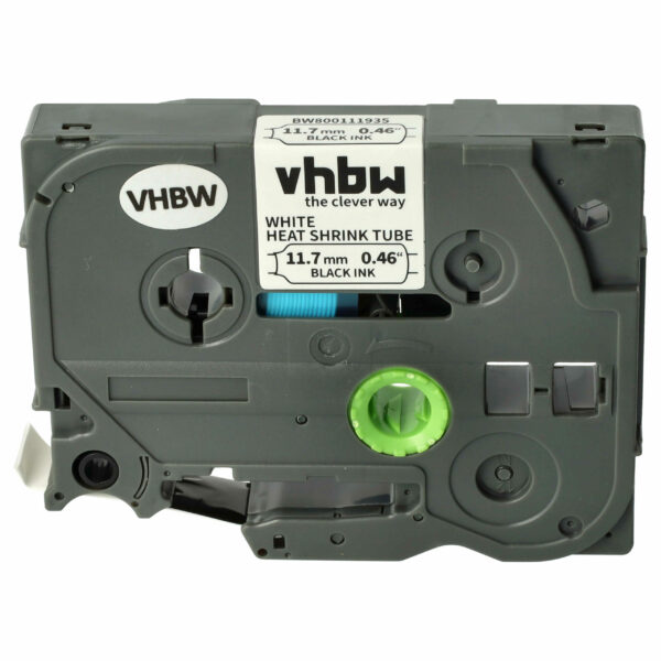 Fita de Etiquetagem vhbw Compatível Brother HSE-231/AHS-231/HS-231 - 11,7 mm Preto sobre Branco