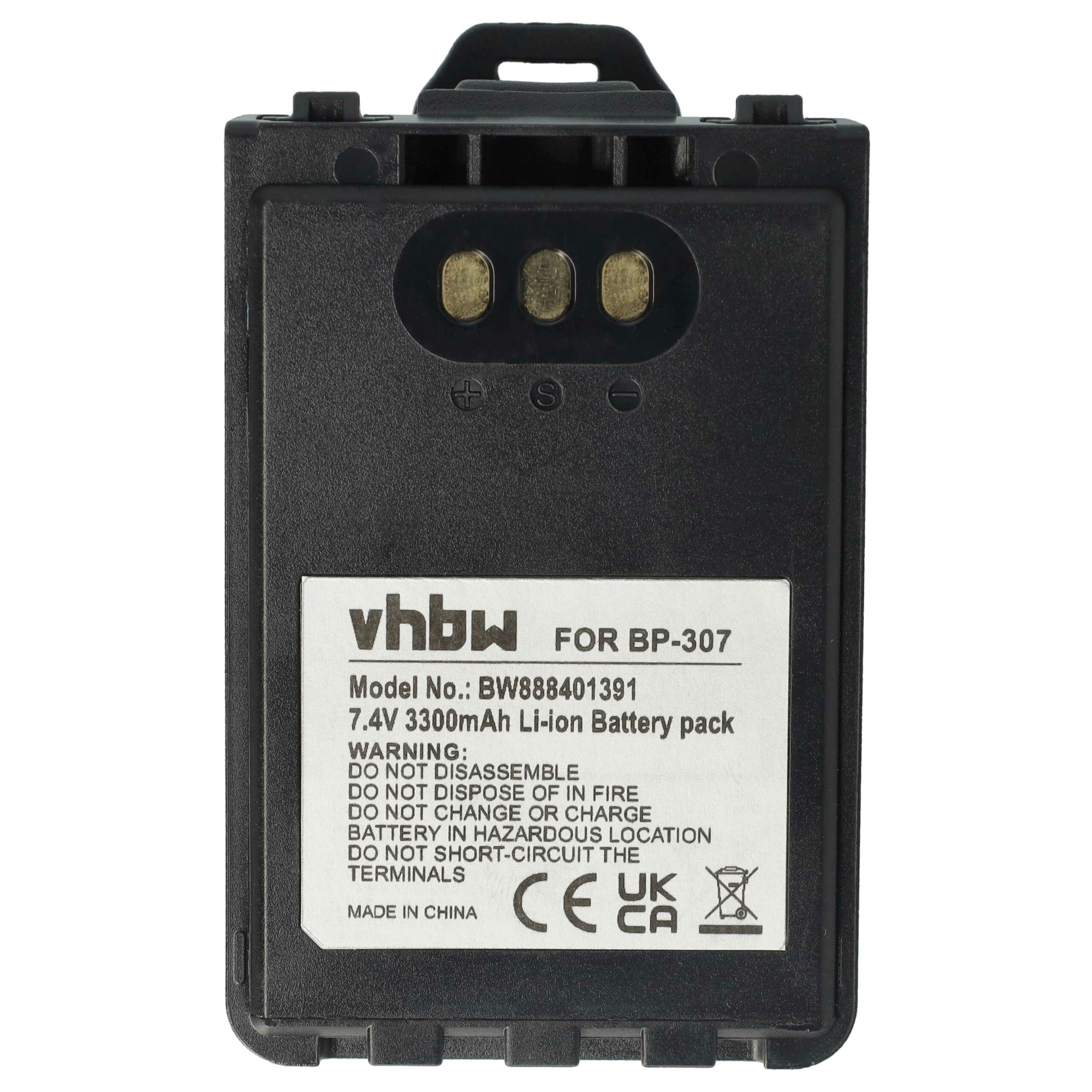 Bateria vhbw 2x para Rádio Icom BP-307 - 3300 mAh 7.4 V Li-Ion + Clip de Cinto - Image 3