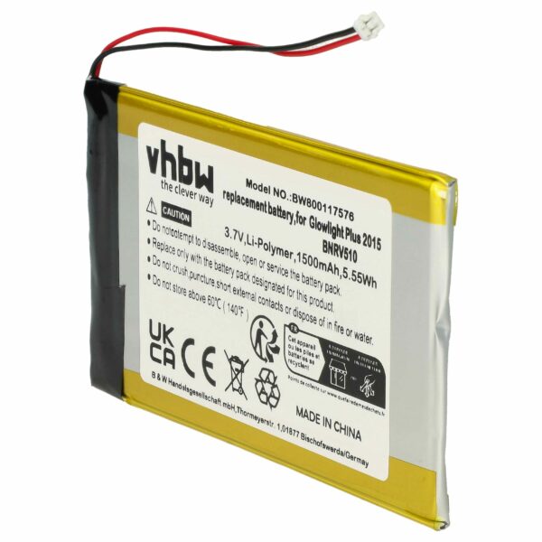 Bateria para Tolino Shine 1, 3, 2 HD, Tolino Vision 2, 4 HD - 1500 mAh 3.7 V Li-polímero vhbw