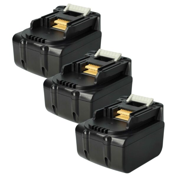 3x Bateria vhbw 14.4V 4000 mAh Li-Ion para Makita BL1415G, BL1413G, BL1411G