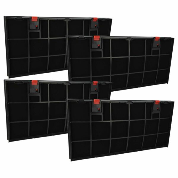 4x Filtro de Carvão Ativado Vhbw Compatível com AEG 0243271009, Bauknecht e outros - 43 x 21,2 x 2,7 cm